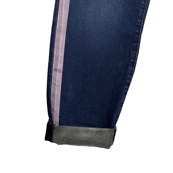 Kut from the Kloth Connie Ankle Skinny Jeans Folded Hem Pink Vertical Stripes 16 - Picture 6 of 16